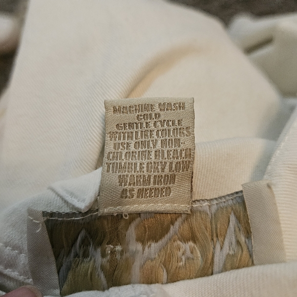 Monroe & Main Womens 1X White Cotton Embroidered‎ Capris Cuffed Cotton - Picture 8 of 8